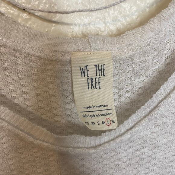 Free People We The Free Catalina Thermal V Neck Sweater Size Large Casual - Picture 3 of 9